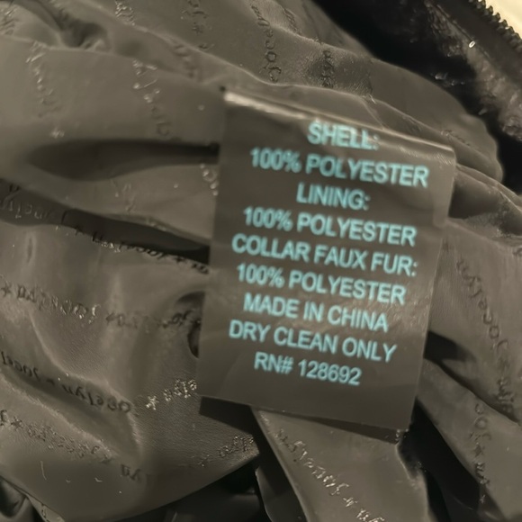 Jocelyn Sherpa faux fur bomber jacket houndstooth with collar size small black - Picture 9 of 9